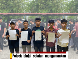 Polsek binjai selatan mengamankan pelaku tawuran yang viral di kecamatan binjai selatan,