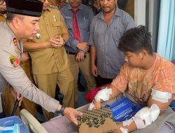 KAPOLRES BINJAI JENGUK KORBAN BEGAL PELAJAR PASTIKAN PENDAMPINGAN DAN PENANGANAN MAKSIMAL