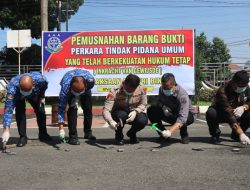 Waka Polres Binjai Hadiri Pemusnahan Barang Bukti di Kejaksaan Negeri Binjai
